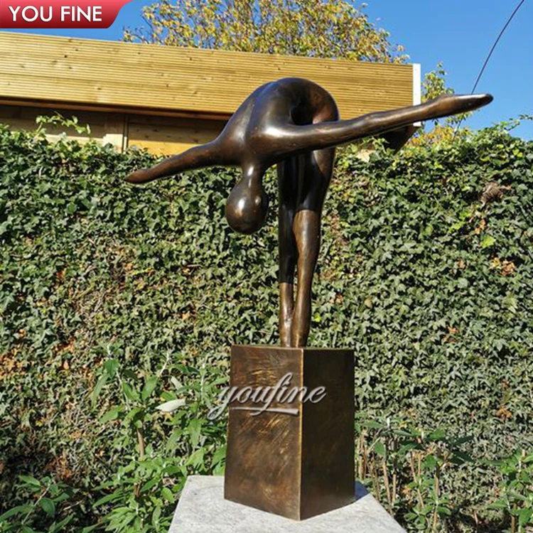 Garden Decoration Modern Art Metal Diver Sculpture Bronze Diving Statue for Swimming Pool