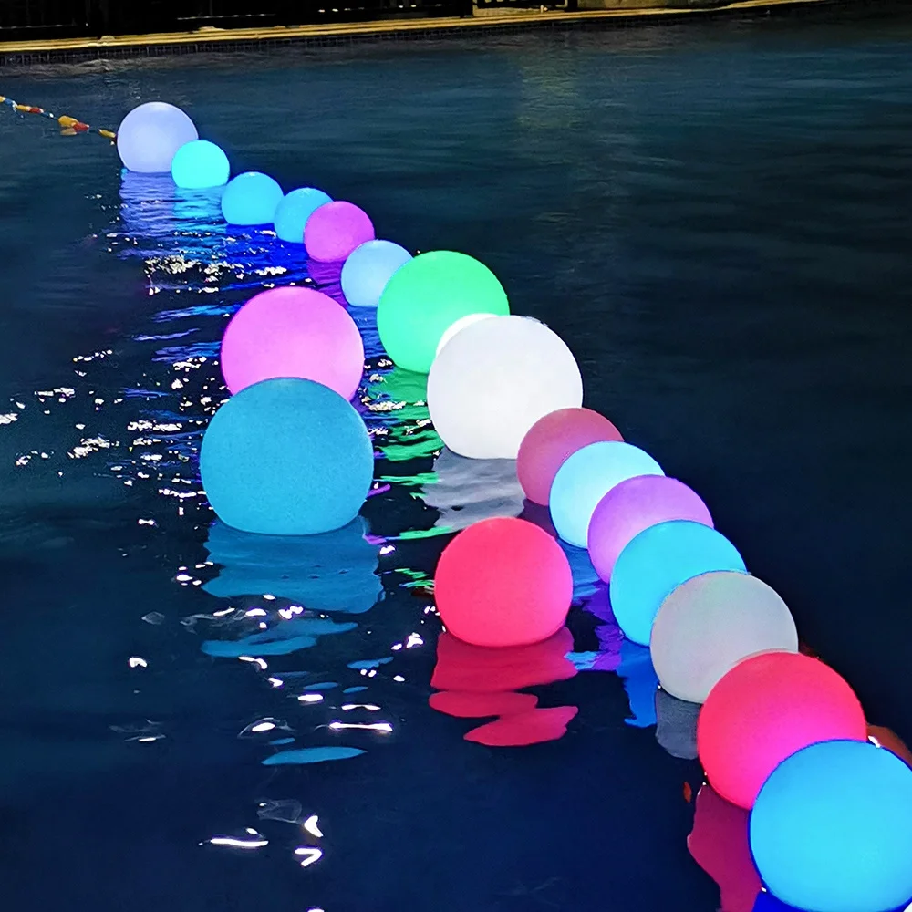 Светящаяся шаровая лампа Orb светодиодная настроения с регулируемой яркостью 16 RGB многоцветная изменяемая на пульте дистанционного управления перезаряжаемая IP65 плавающая для бассейна