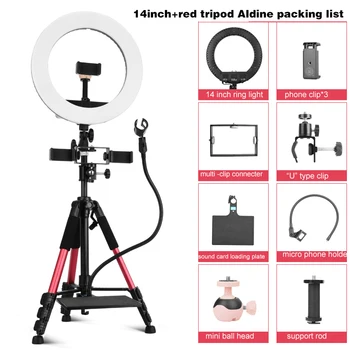 Tiktok Broadcast Stand with 18 14inch LED Ring Light Mobile Microphone Clip for Selfie Stick Video Record Reel Streaming Product detail image