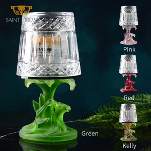 New Hand Carving Crystal Glass Scented Candle Candlestick Holder Wedding Table Decorations Centerpieces