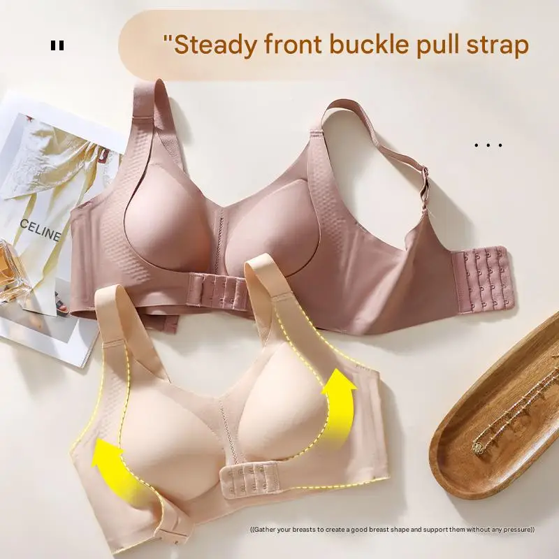 1130 beige front-closure bra front view