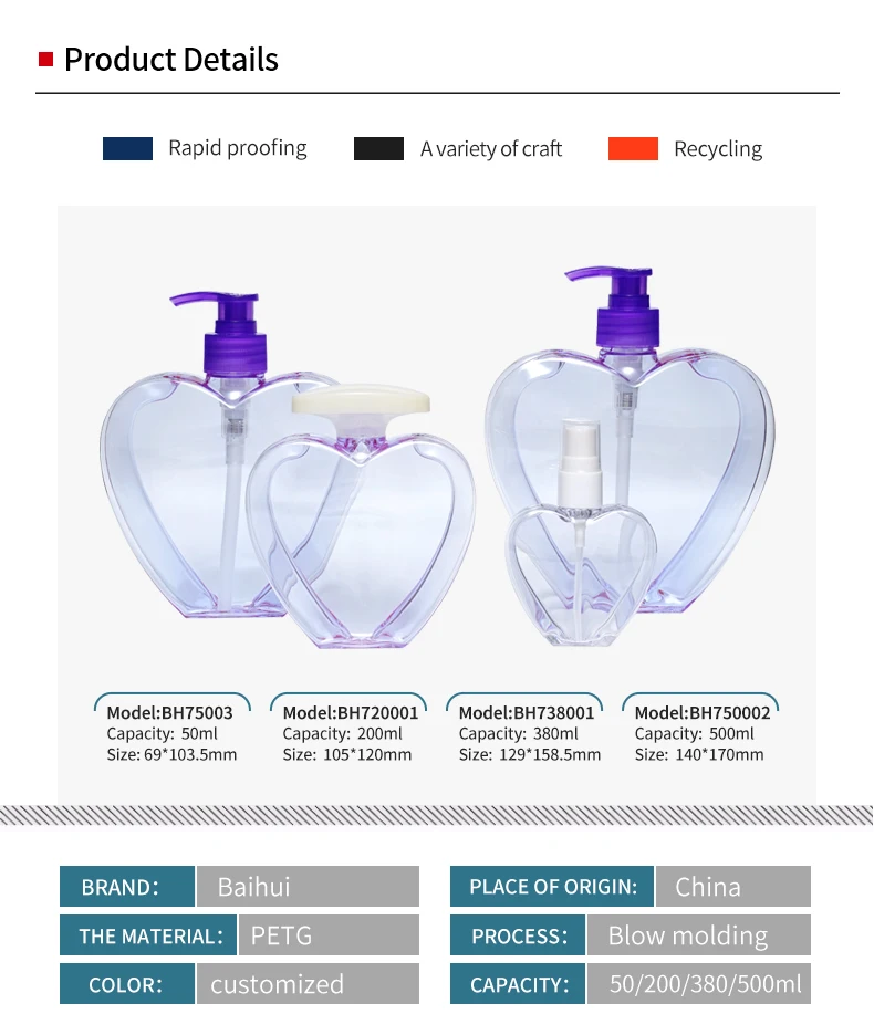 50ml to 500ml PETG Plastic Underwear Underwear Cleaning Fabric Softener Liquid Laundry Detergent Empty Shampoo Bottle