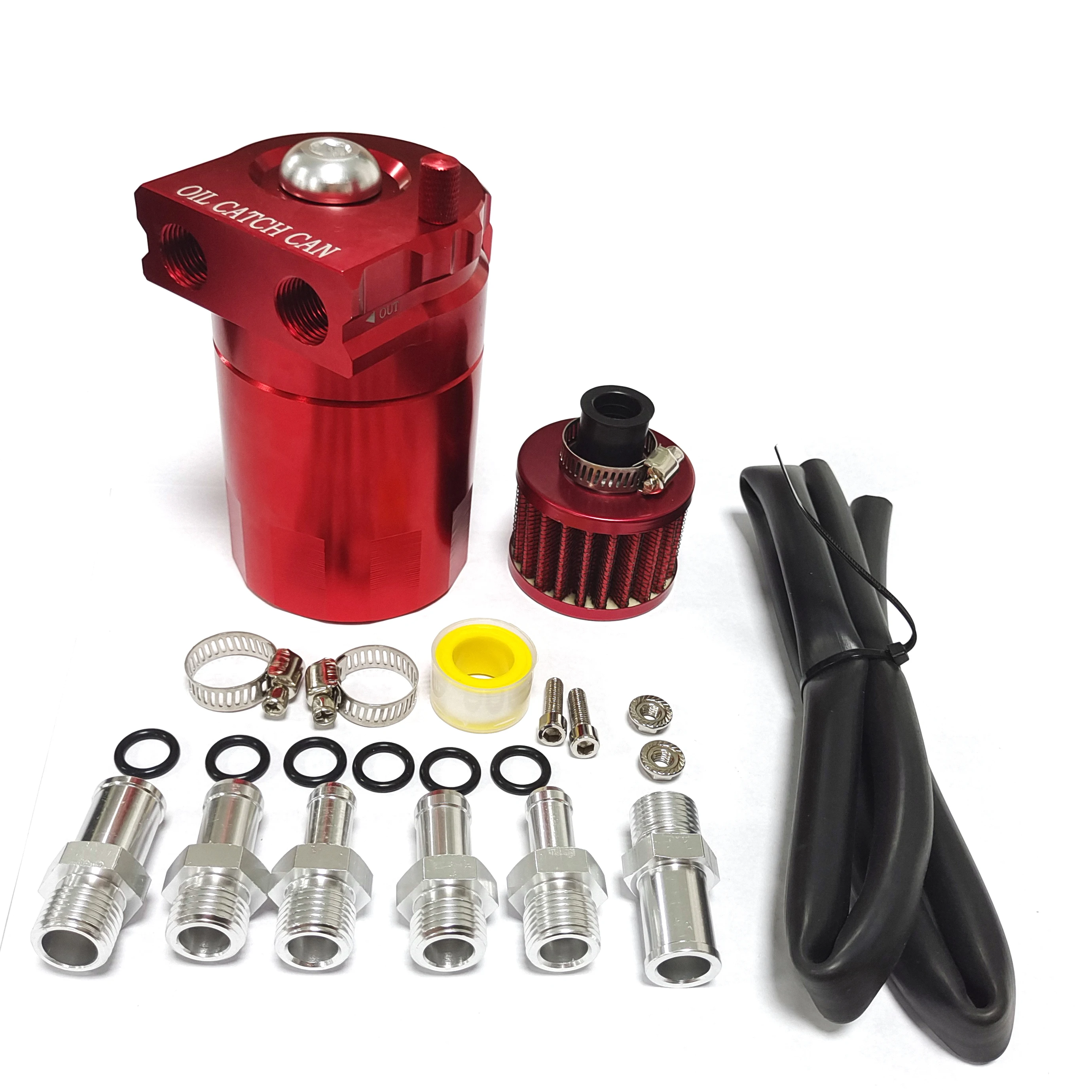 Маслоуловитель 300 мл алюминиевый высокополированный компактный резервный бак с перегородкой для дренажа двойным универсальным