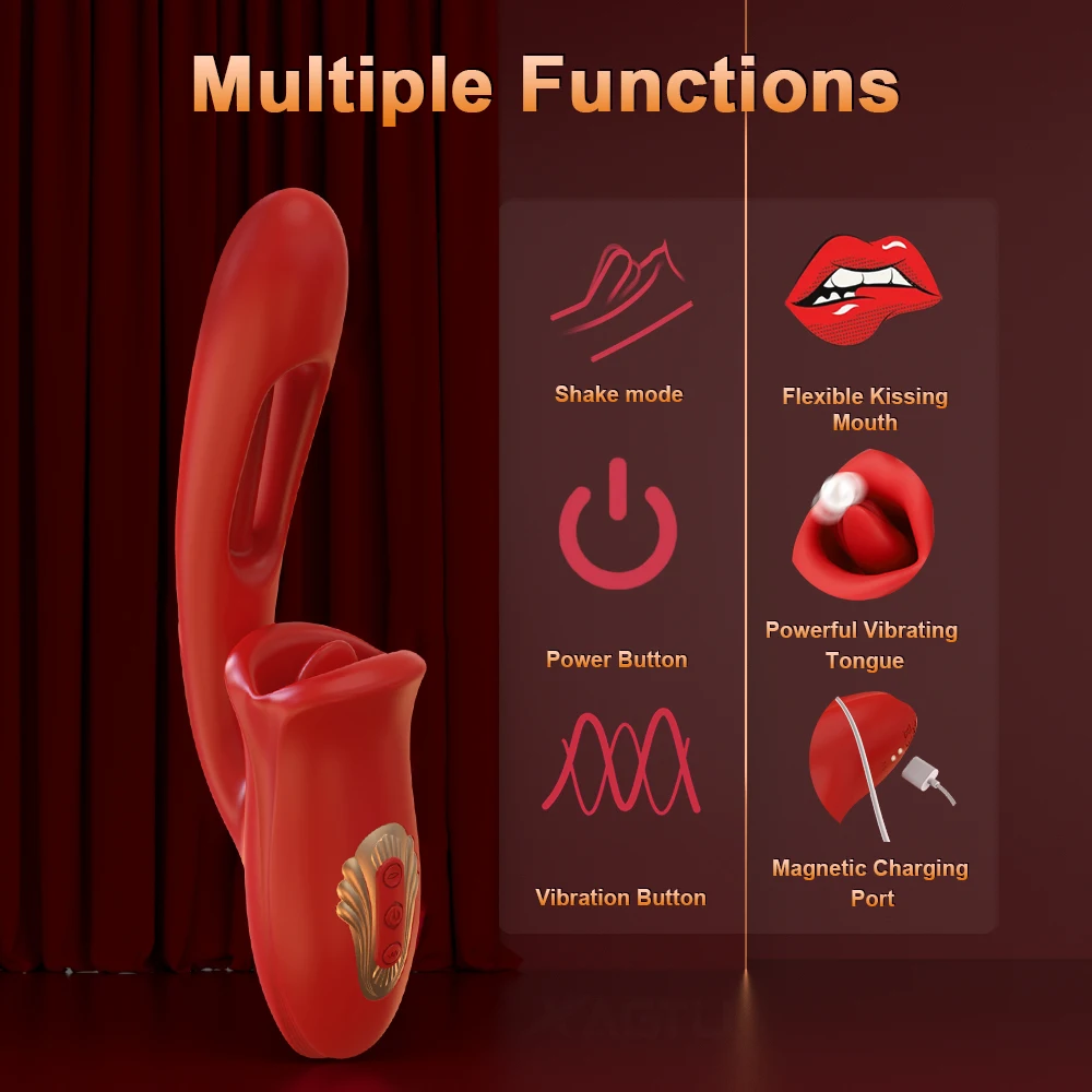 Alwup Biting Vibrator 3 in 1 Mouth Toy Multiple Stimulations Orgasm Artifact for Female Sex Toys Wholesale Flapping Vibrator