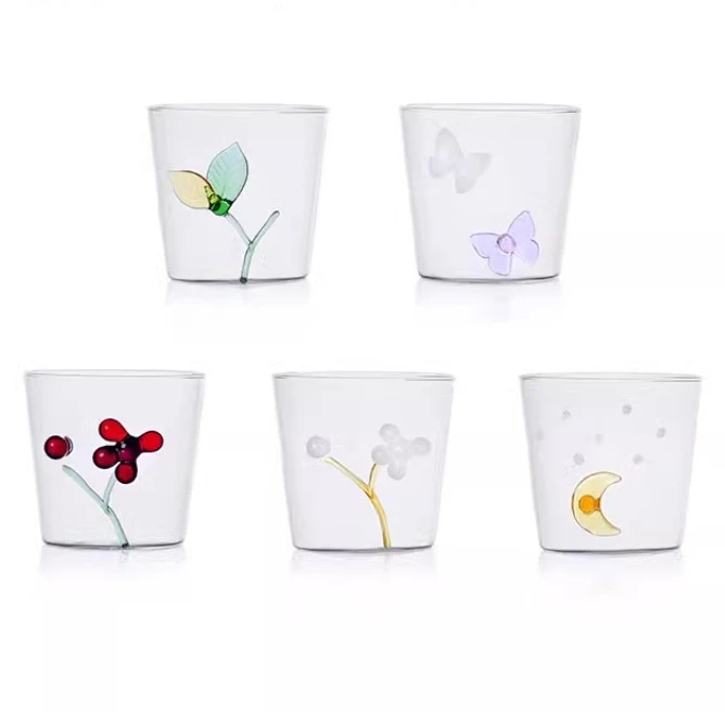 Wholesale Custom Handmade Wizard of Oz 3D Plant Decorated Glass Cup