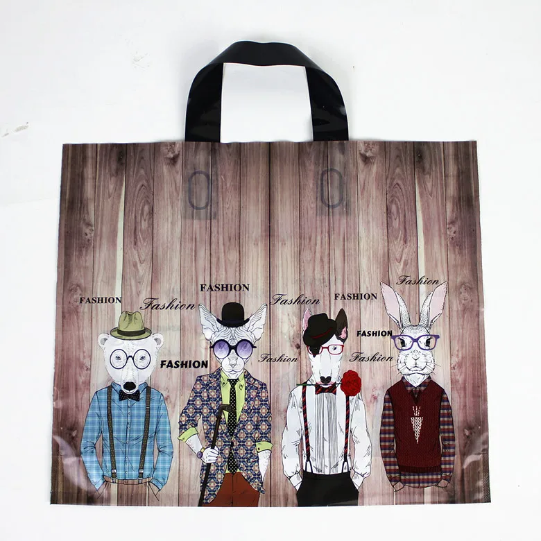 Customized Logo Printing PE Plastic Tote Shopping Bag