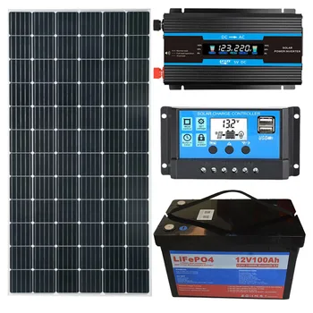 Home solar energy storage system cheaper price all in one solar panels system compl 1KW