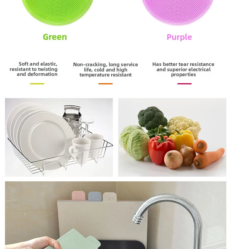 Silicone Dishwashing Cleaning Brush Scrubber Round Silica Gel on Pots Bowls Utensils for Effective Stain Removal manufacture