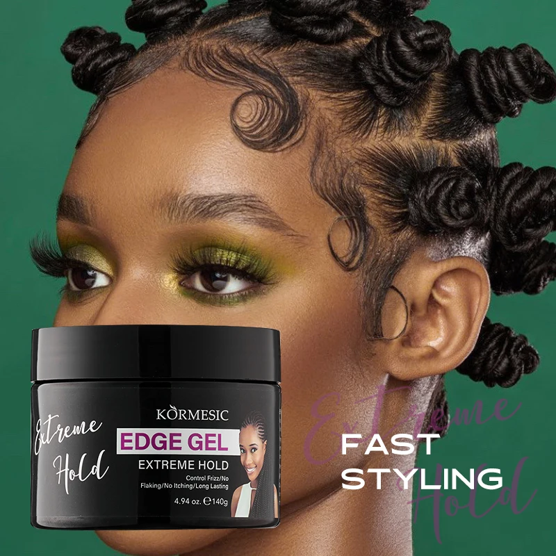 KORMESIC OEM/ODM Hair Wax Braid Gel Custom Private Label Strong Hold Hair Styling Gel Edge Control