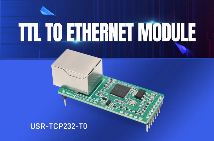 PUSR TTL to Ethernet Mini Module Plug-in packet design with 1*TTL 1*RJ45 10Mbps