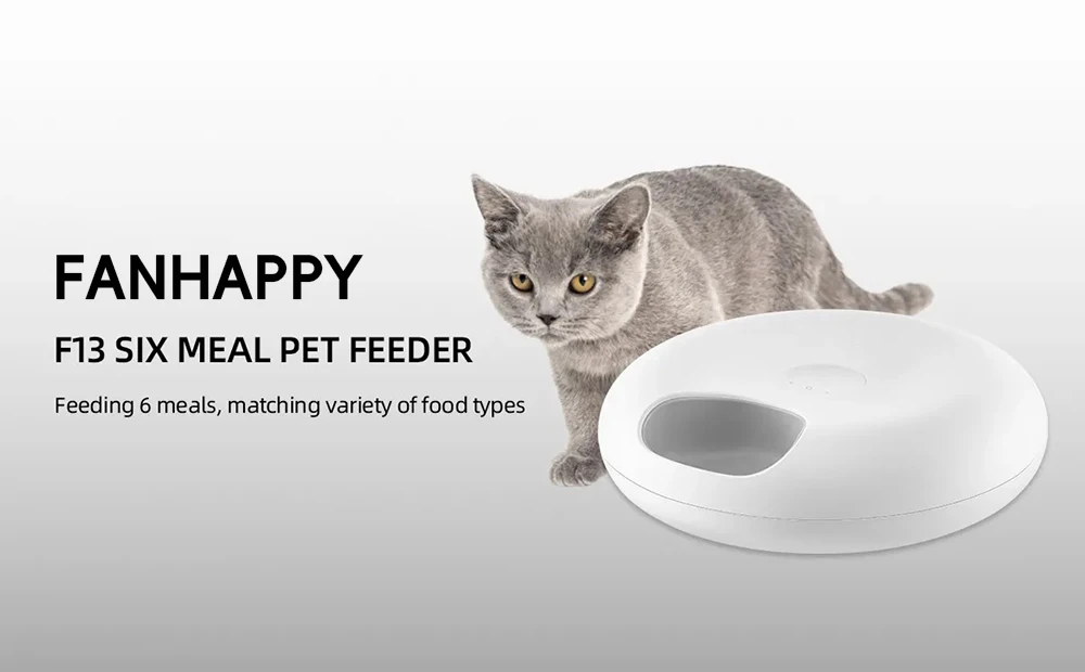 6 Meal Automatic Cat Food Dispenser Dry & Wet Food Automatic Cat Feeder