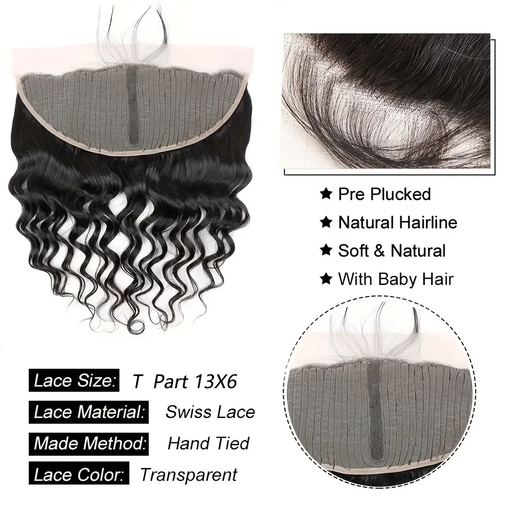 Chiusura in pizzo profondo sciolto 100% capelli umani 13x1 6x1 T Part Lace Wig Chiusura Middle Part Chiusura in pizzo economico Capelli brasiliani Remy_voghion.com