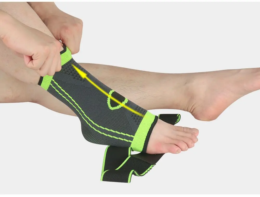 Factory Price Fitness Adjustable Foot Compression Sleeve Sport Safety Nylon Ankle Support for Basketball Ankle Brace