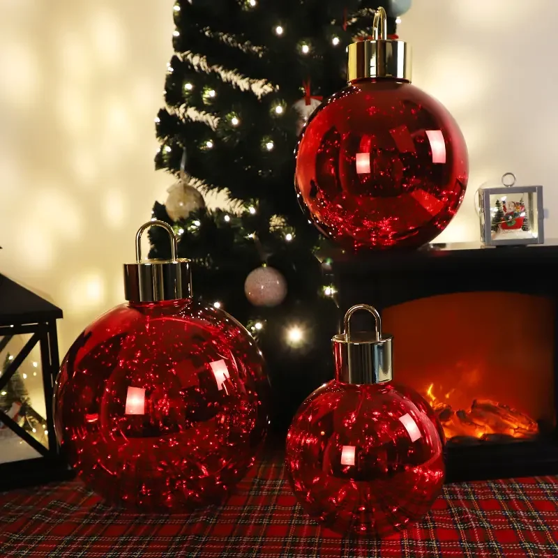 Christmas ornaments led lighted oversized glass ball for party decor and table spheres