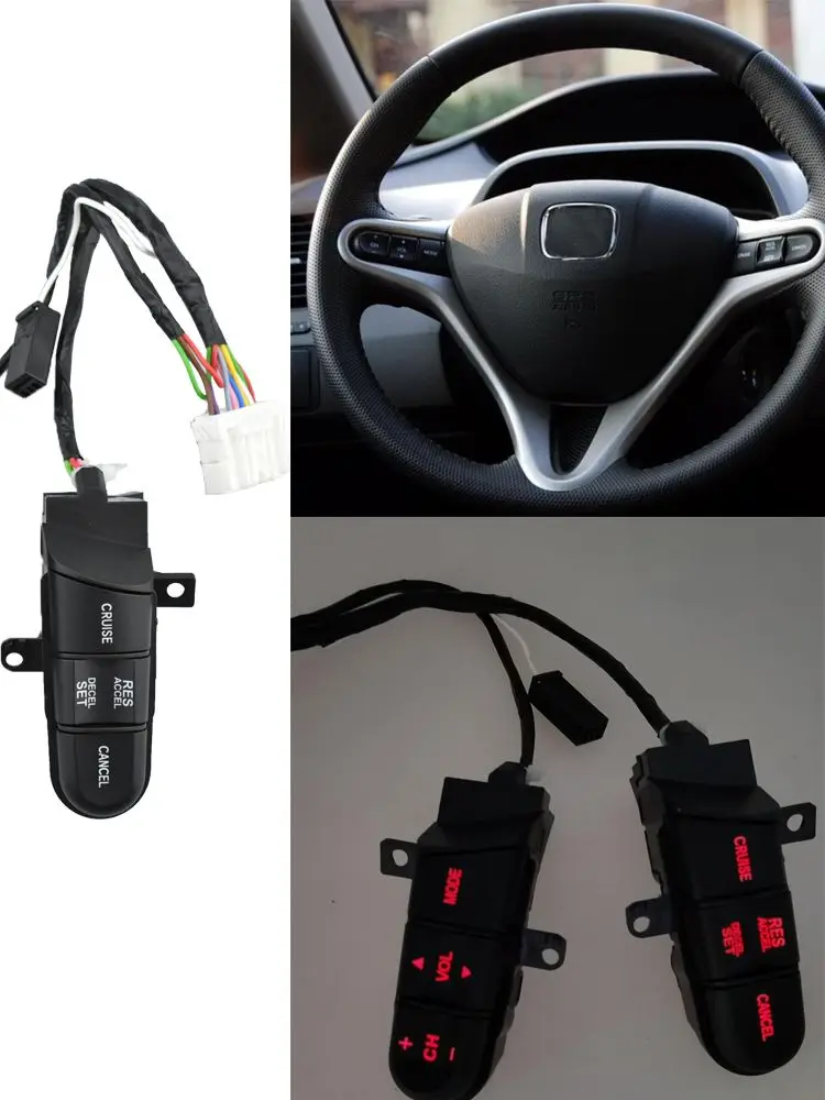 Red Backlight Steering Wheel Audio Control Switch Button 36770-SNA-A12 for Honda Jazz /fit Civic 2006 2007 2008 2009 2010 2011