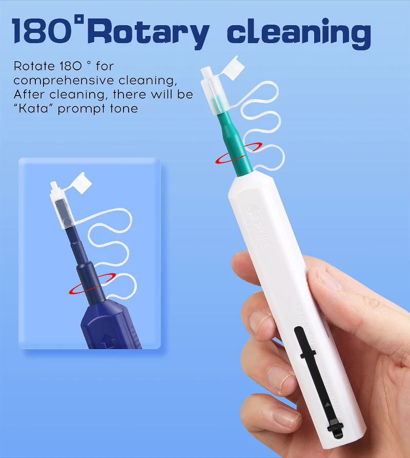 Factory LC/SC/FC/ST One-Click Cleaner Tool 1.25mm and 2.5mm Fiber Optic Cleaning Pen 800+ Cleans Fiber Optic Cleaner details