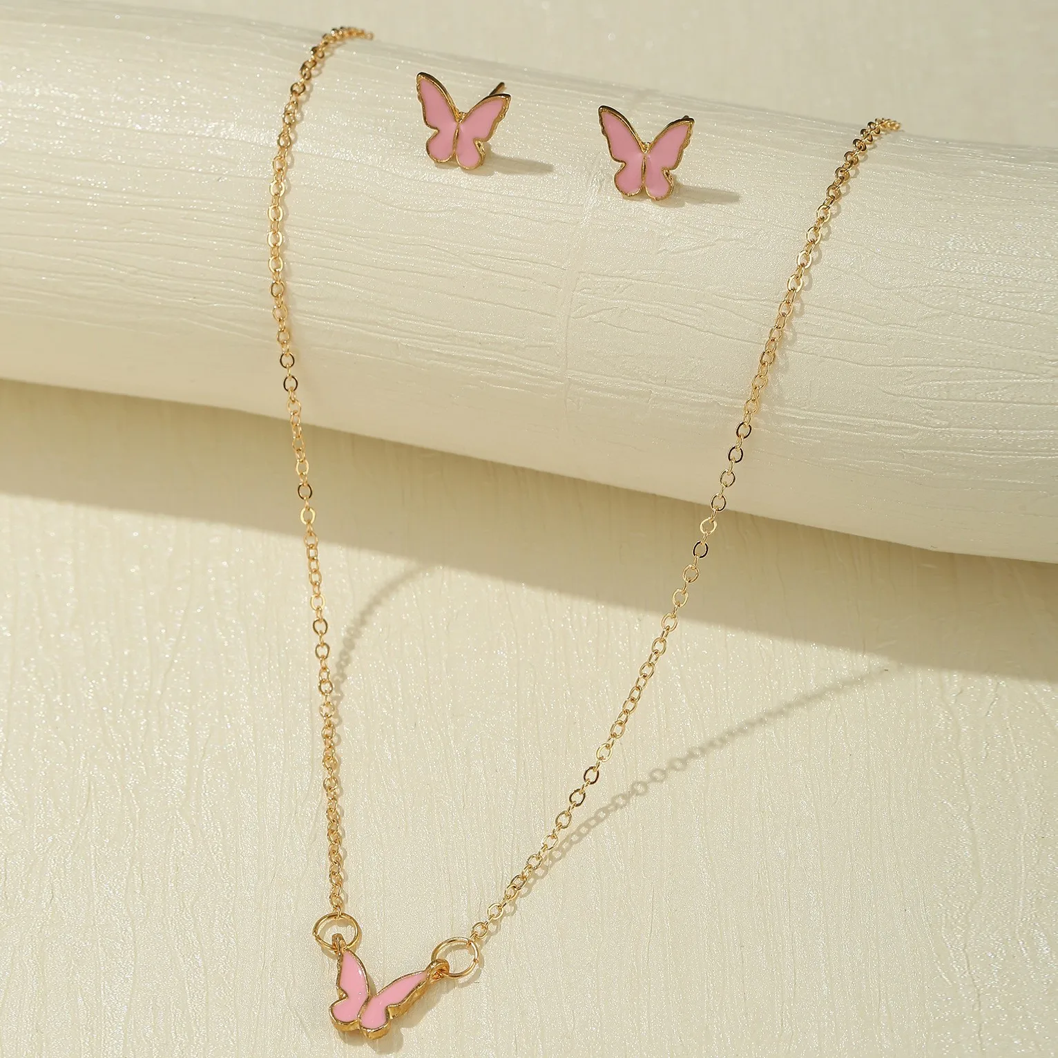 Elegant Oil-Drop Butterfly Jewelry Set