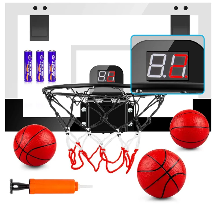 Children's Basketball Hoop Set, Indoor Scoreboard Wall-mounted