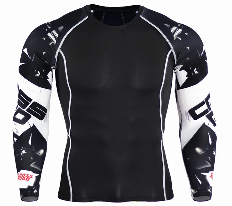 T-shirt online a compressione ad asciugatura rapida con stampa di camicie a compressione a maniche lunghe da uomo in vendita Cosa dovrei indossare mentre811_voghion.com