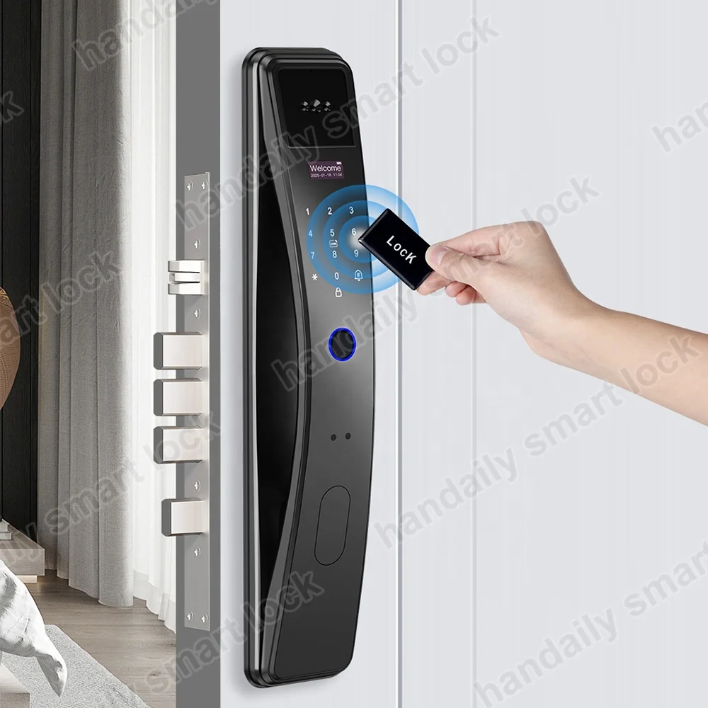 Elektronikong Digital na Biometric na Fingerprint Lock na may Wifi, Tuya Keyless na Door Lock na may 3D Face Recognition Access, Smart Door Lock K36