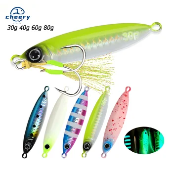 CHEERY Phantom 30g-80g Luminous Light-weight Iron Plate Lure Artificial Hard Bait for Sea Fishing Boat Use – Hard Lure – view 2