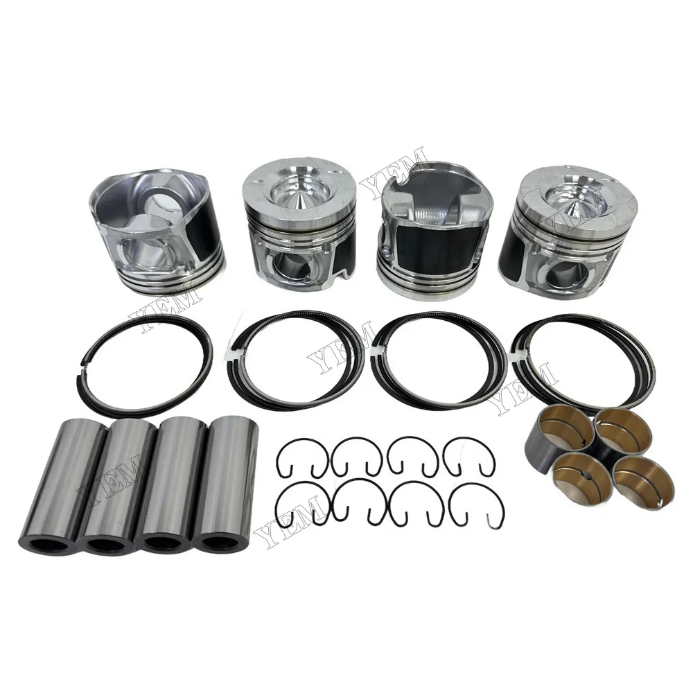 Pistons Kit With Piston Rings Compatible for Doosan / for Develon D34 Engine Parts Replaces
