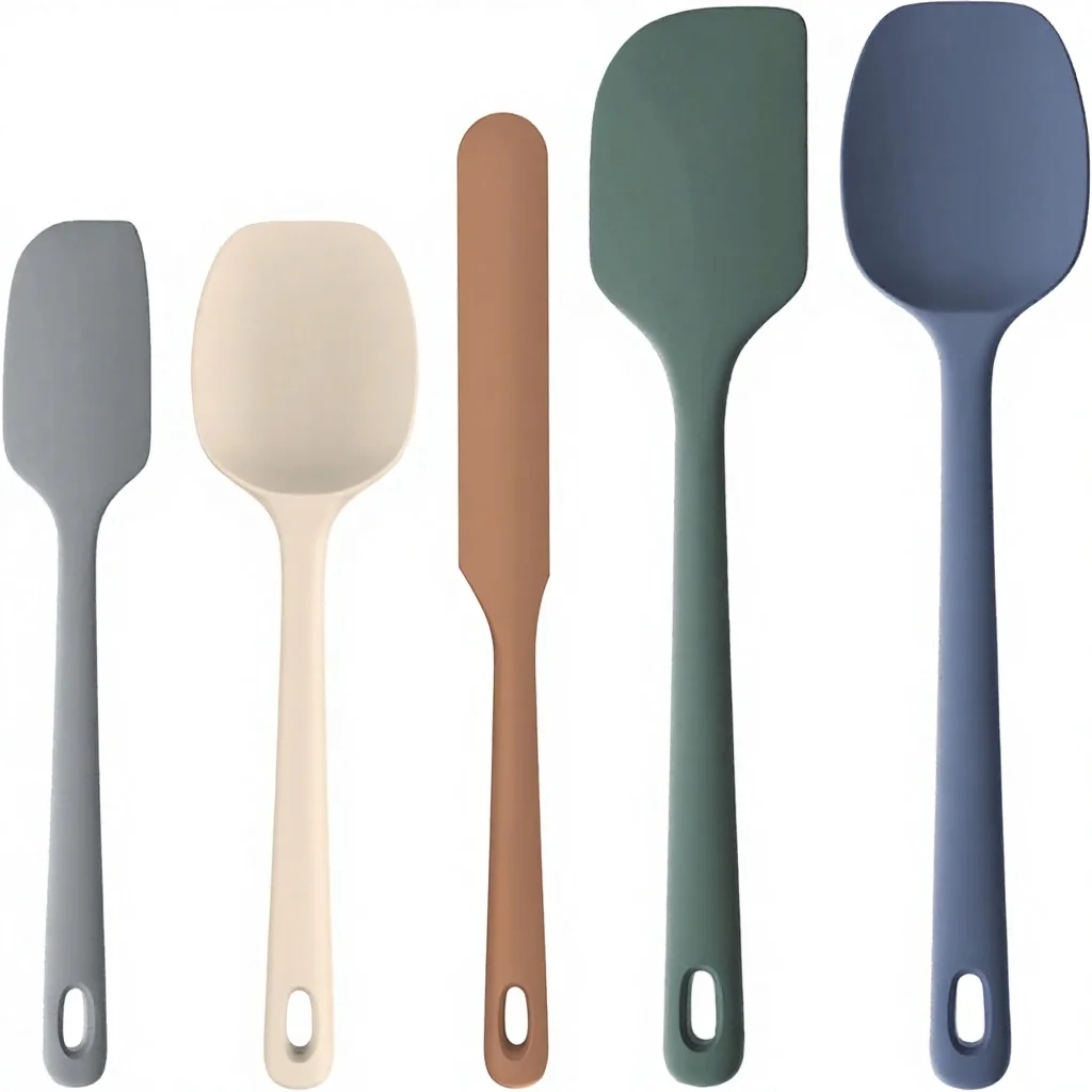 Food Grade Non-Stick Silicone Spatula Set Heat Resistant 600F Baking Tool Kitchen Cooking Mixing Rubber Scraper BPA Free