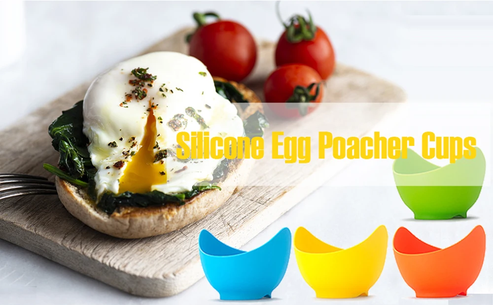 2 Pack Egg Poacher - Poached Egg Cooker with Ring Standers, Food Grade Non  Stick Silicone Egg Poaching Cup for Microwave or Stovetop Egg Poaching