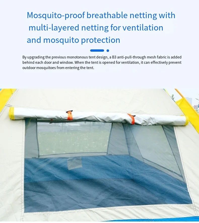 Outdoor Tents for 3-4 People Thickened Rain Protection Camping and Fully Automatic Quick-opening Tents in the Wild