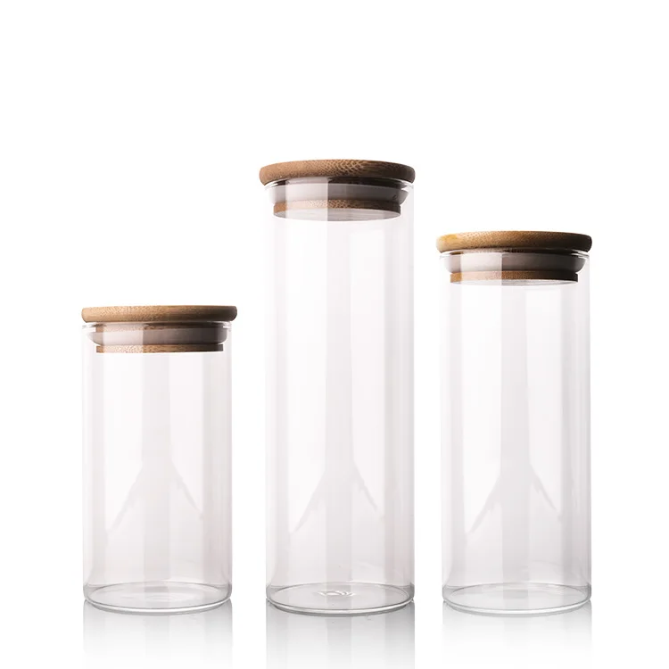 Household clear Glass Food Storage Jars Food Nut Storage Jar