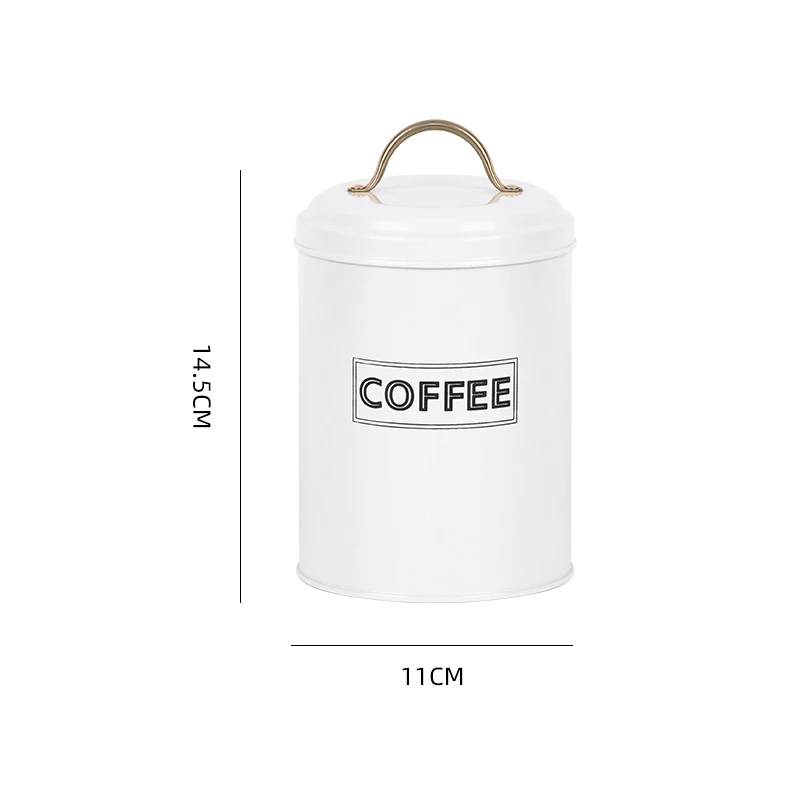 Kitchen Storage Can with Lid Metal Storage Can Household Canister Coffee Tea Sugar Set Can