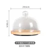 8inch- Rubber wood with glass cover