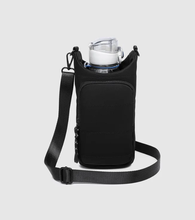 Insulated Water Bottle Pouch Holder with Adjustable Shoulder Strap Cooler Bags for Convenient Transport