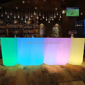 Home Plastic Modern Bar Counter Illuminated Cocktail Wedding Party Event Rental Furniture Portable Led Lighted Bar Counter Table