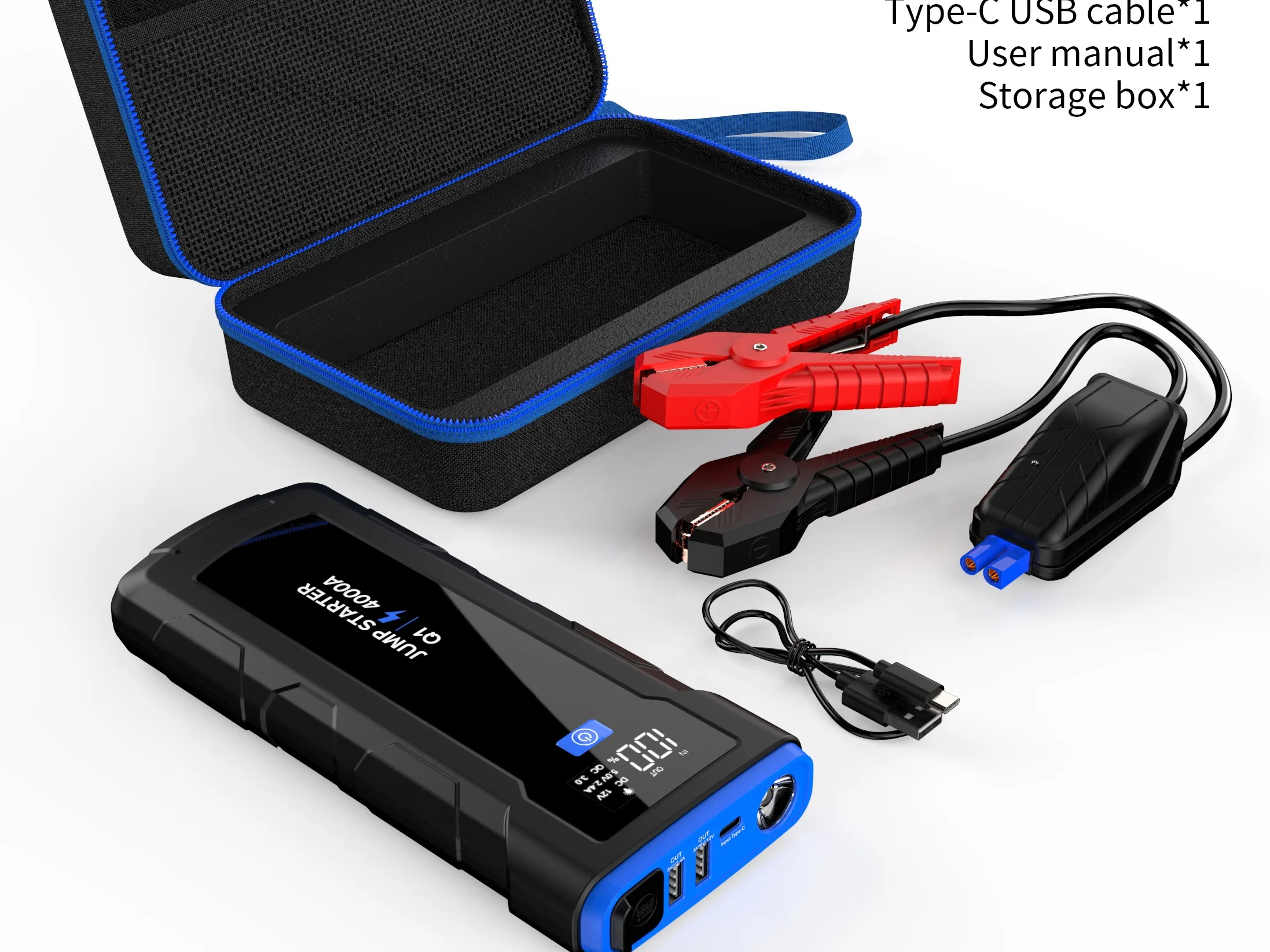 24000mah Hand Crank Jump Starter For Car Battery 2000a 4000a Portable