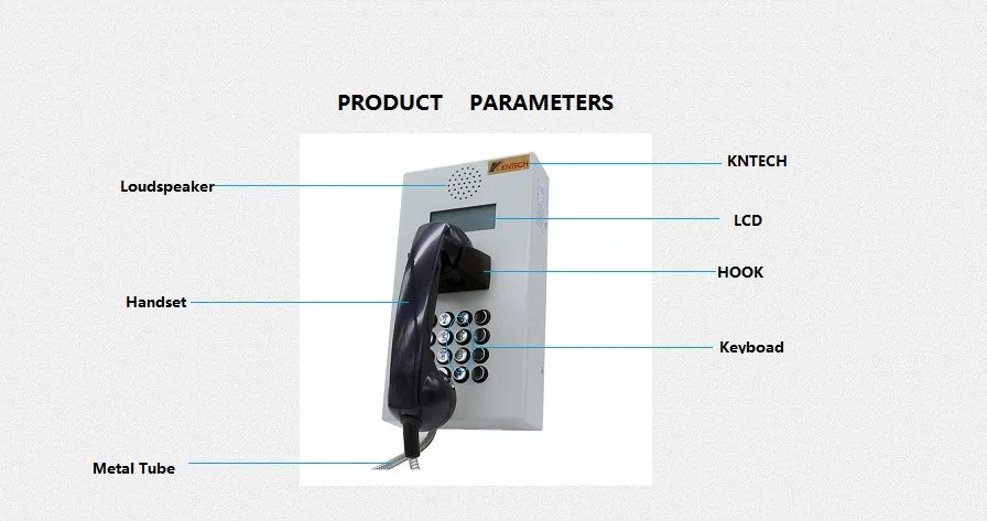 Vandal-Proof VoIP IP55 Dial Speed Emergency Button Dust-Proof SIP Jail Phone Corded Telephone