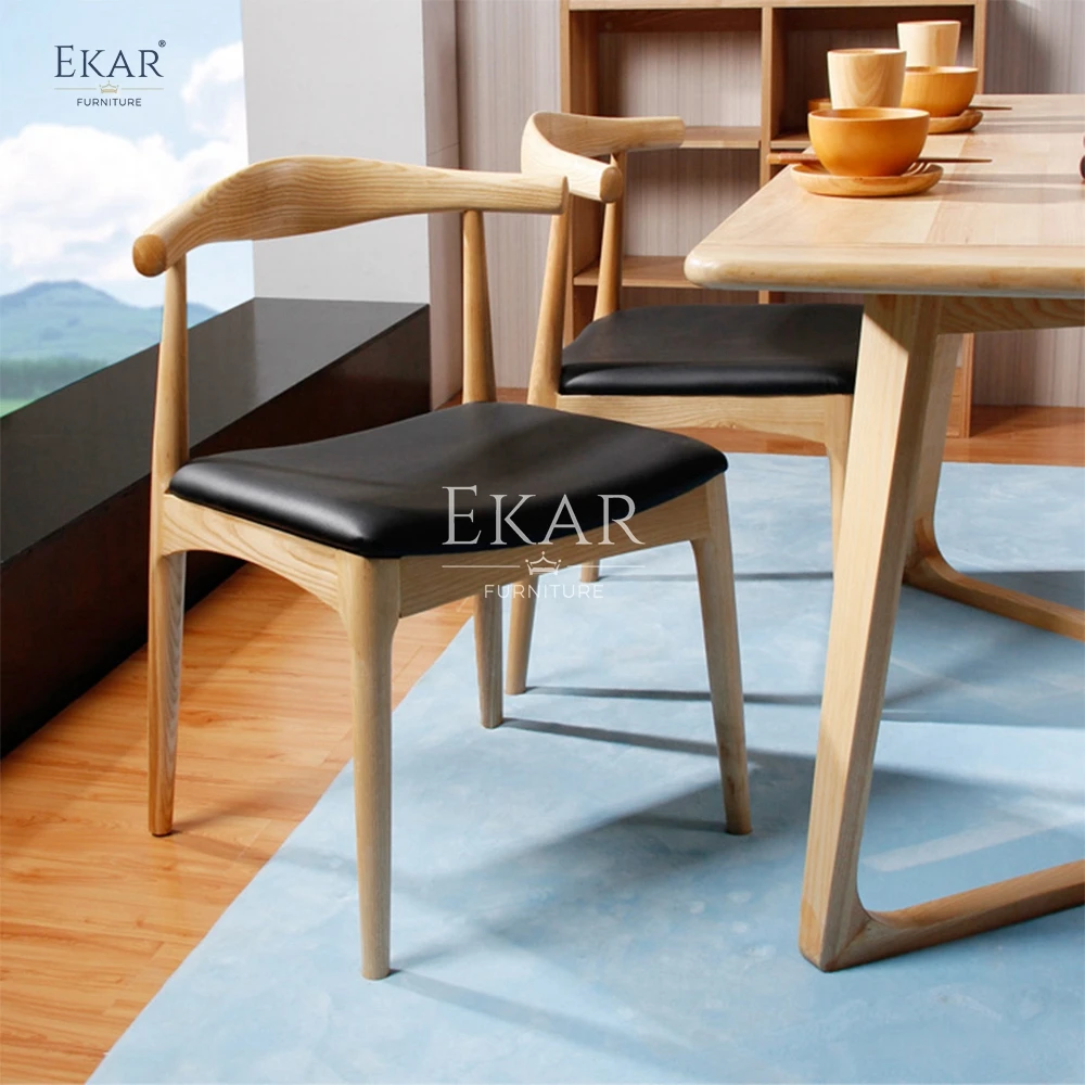 product new design stylish white wax wood dining chairs by ekar-60