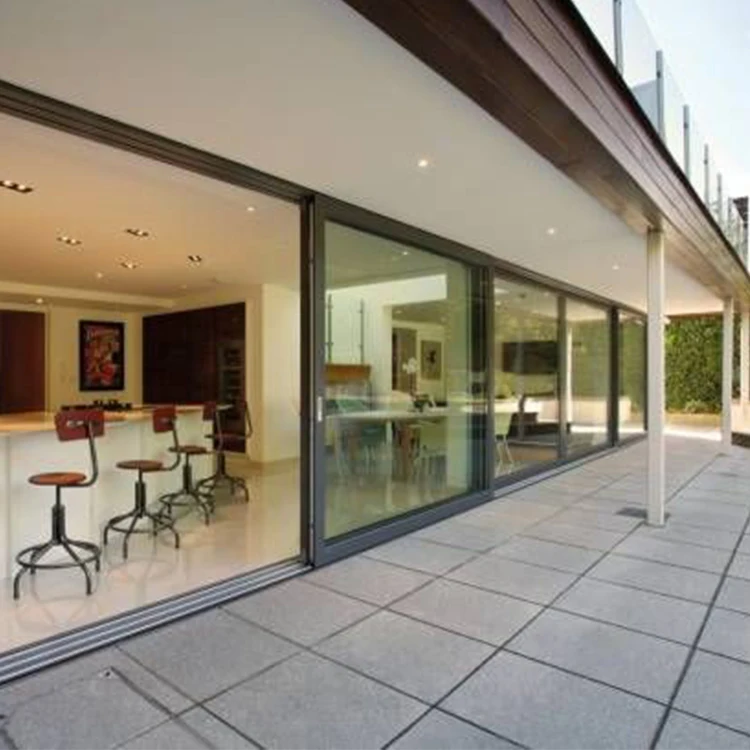Hurricane Proof NFRC NOA AS2047 Standard Powder Coating Double Glass Automatic Sliding Doors Exterior