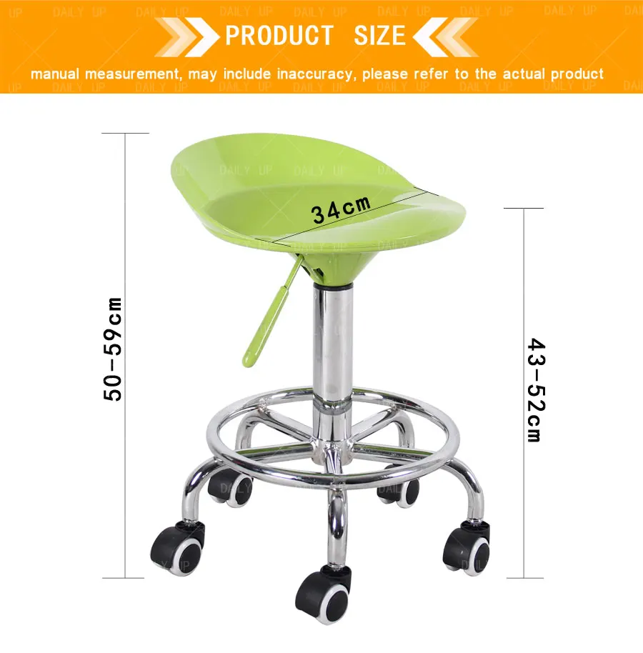 Revolving High Bar Stool With Footrest Adjustable Swivel Kitchen Dining Chair With Wheels For Lab And Counter 2024 New Design