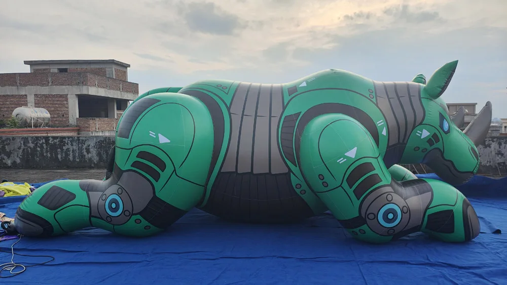 Beile Custom Giant Pvc Inflatable Cartoon Rhino Model For Advertising