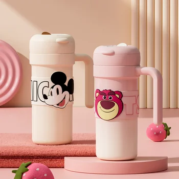 American Style Stainless Steel Tumbler Mug with Handle Cartoon Design Water Bottle for Business Gifts