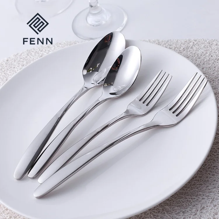 product fenn restaurant hotel catering used steak pasta cutlery set stainless steel spoon and fork knife dinner flatware set-58