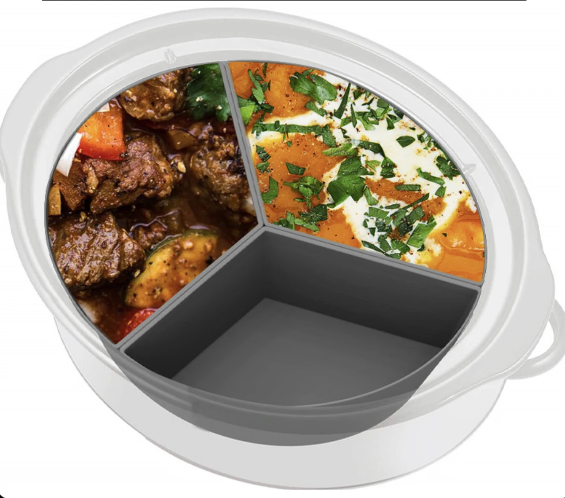 Crockpockets Slow Cooker Divider Dishwasher Safe Silicone Insert