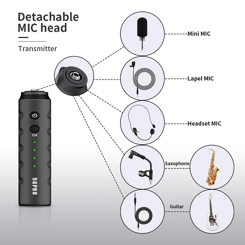 Micrófono inalámbrico para youtuber vlogging, UHF tr2 Lavalier