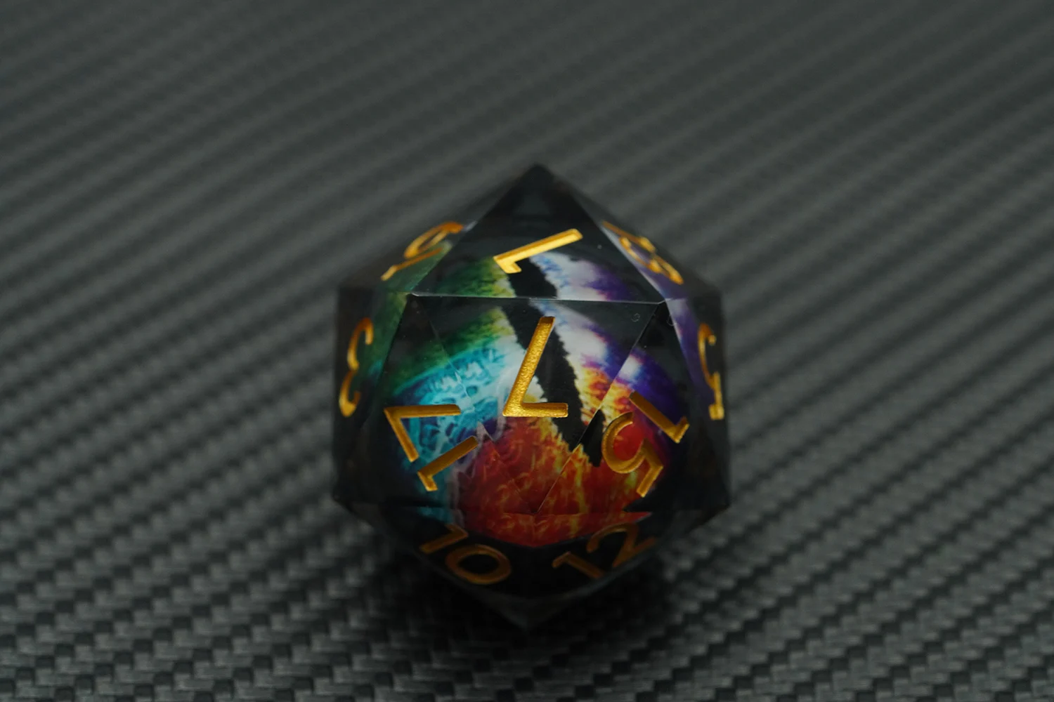 Yushun DND Dragon Eyeball Single Die 50MM Resin Polyhedral Blue Dice for Dungeons and Dragons Table Games supplier