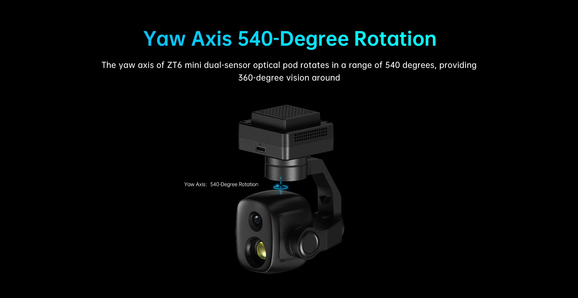 Mini Optical Pod Dual Sensors 4K 8MP 6X Digital Zoom Gimbal Camera Temperature Measuring 3-Ax factory