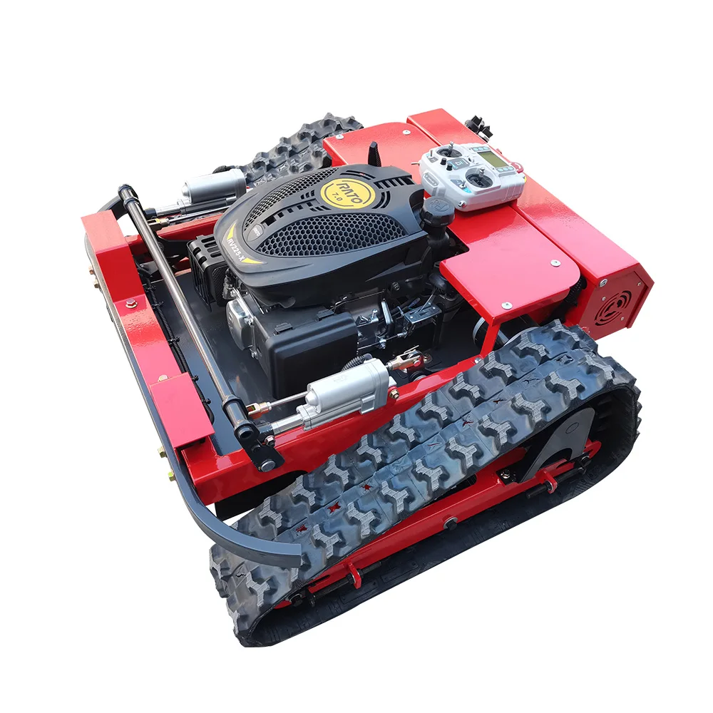 Customized Remote Control Lawn Mower Mini Rc Robot Lawn Mower With Snow Plow Attachments
