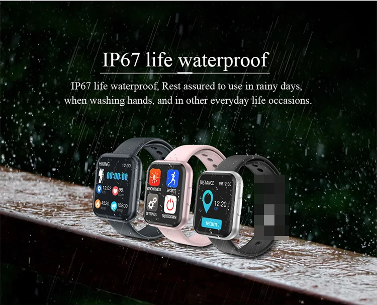 Bakeey a6 sleep hr blood pressure sales oxygen monitor ip67 waterproof camera smart watch