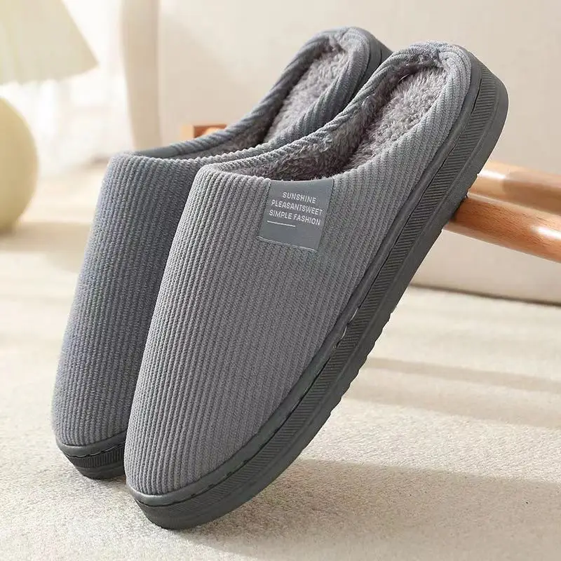 Mens Fuzzy Slippers Straps Warm Winter Slippers Custom House Slippers ...