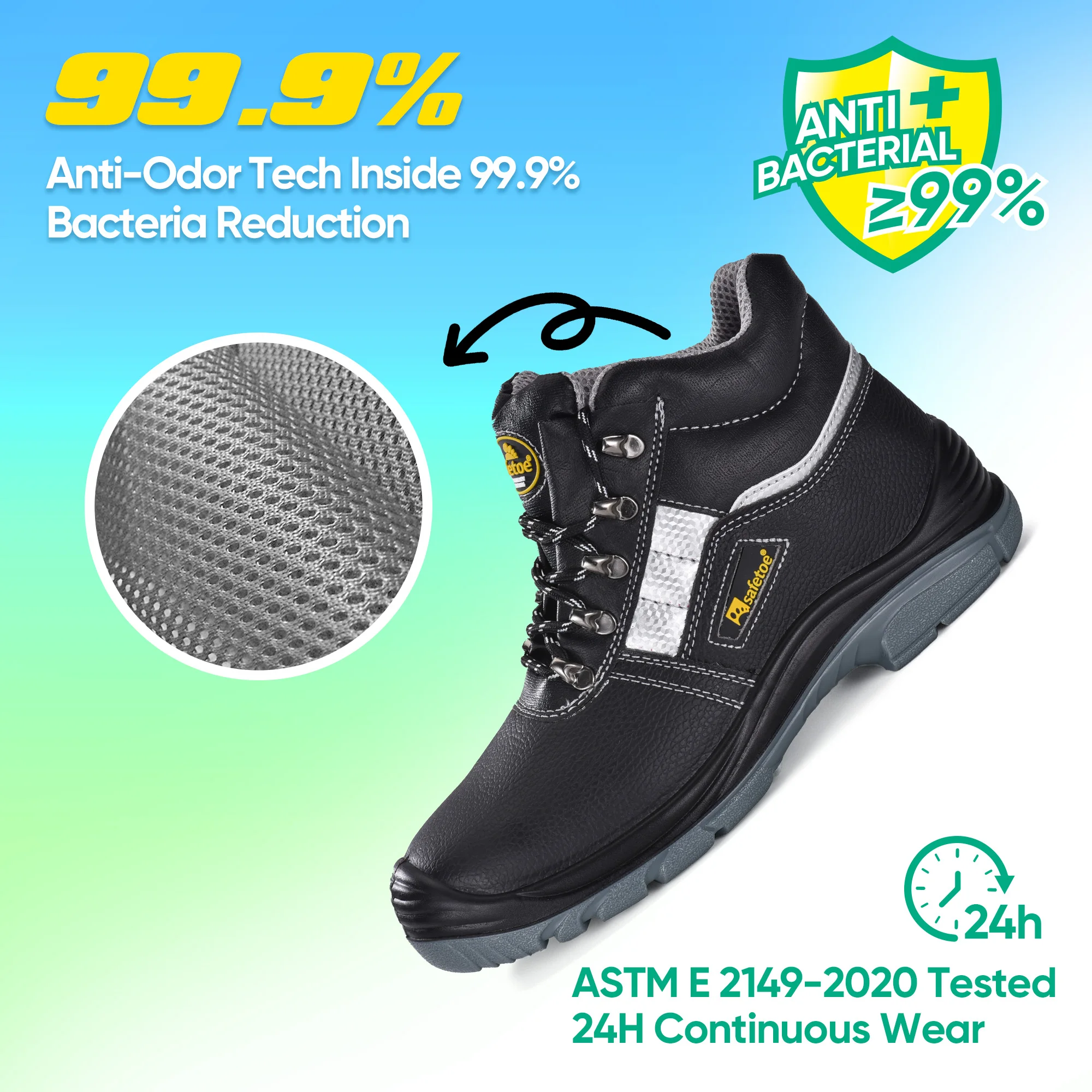 CE Approved  S3 SRC Rated Safety Work Boots with CE VortiGard Steel Toe Certificate